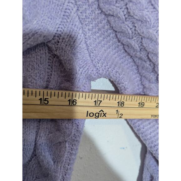 Cable Knit Lavender Cozy Crop Sweater Sincerely Jules Size S - Picture 5 of 5